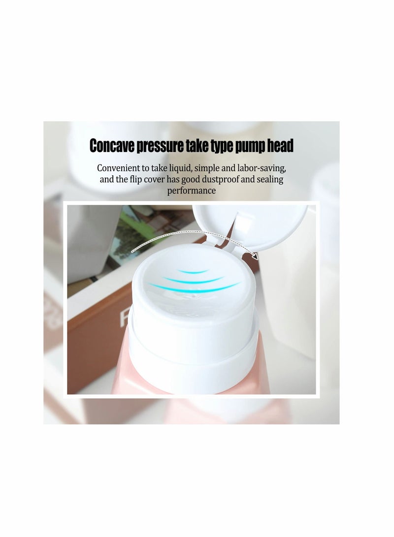 Push Down Pump Dispenser, Diamond Shaped Lockable Refillable Dispenser Bottle Portable Travel Bottles Set for Toiletries Containers Nail Polish Makeup Remover Shampoo Lotion (4 Pack 4 Color) - Image 4