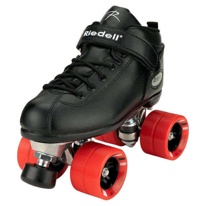 Riedell Dart Roller Skate - Quad Roller Speed Skates | Black | Size 8 - Image 1