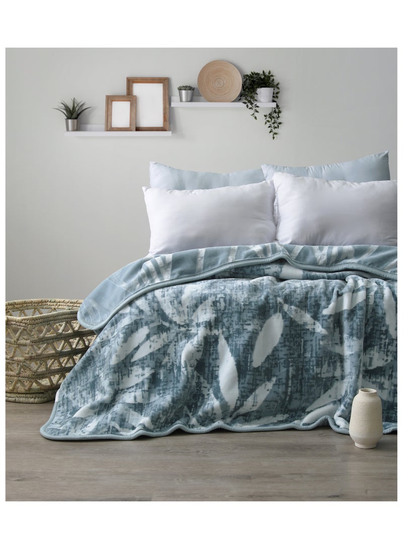 MORANO بطانية مورانو السحابية 220 × 240 سم قابلة للعكس من بوليستر فاخرة، مع تصميم مطبوع معقد من الأمام وتصميم بارز من الخلف، بطانية ناعمة دافئة مثقلة للمنزل والراحة - Image 1