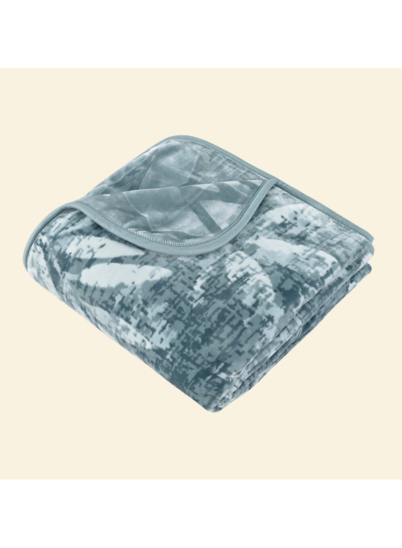 MORANO بطانية مورانو السحابية 220 × 240 سم قابلة للعكس من بوليستر فاخرة، مع تصميم مطبوع معقد من الأمام وتصميم بارز من الخلف، بطانية ناعمة دافئة مثقلة للمنزل والراحة - Image 3