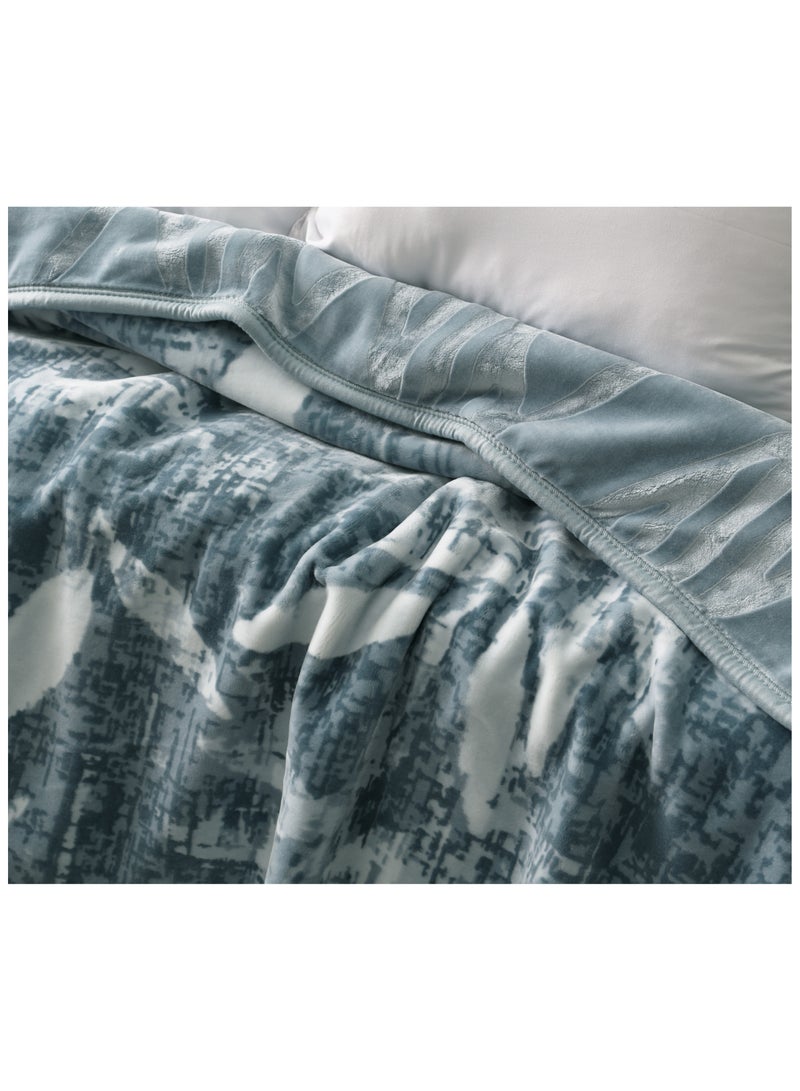 MORANO بطانية مورانو السحابية 220 × 240 سم قابلة للعكس من بوليستر فاخرة، مع تصميم مطبوع معقد من الأمام وتصميم بارز من الخلف، بطانية ناعمة دافئة مثقلة للمنزل والراحة - Image 2