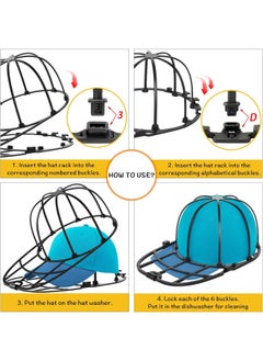 Coopache Coopche Hat Washer For Baseball Caps, Hat Washing Cage, Ballcapl Cap Washer For Washing Machine, Hat Cleaner For Laundry Machine Dishwasher Fit Children And Adults, Black  - Image 5