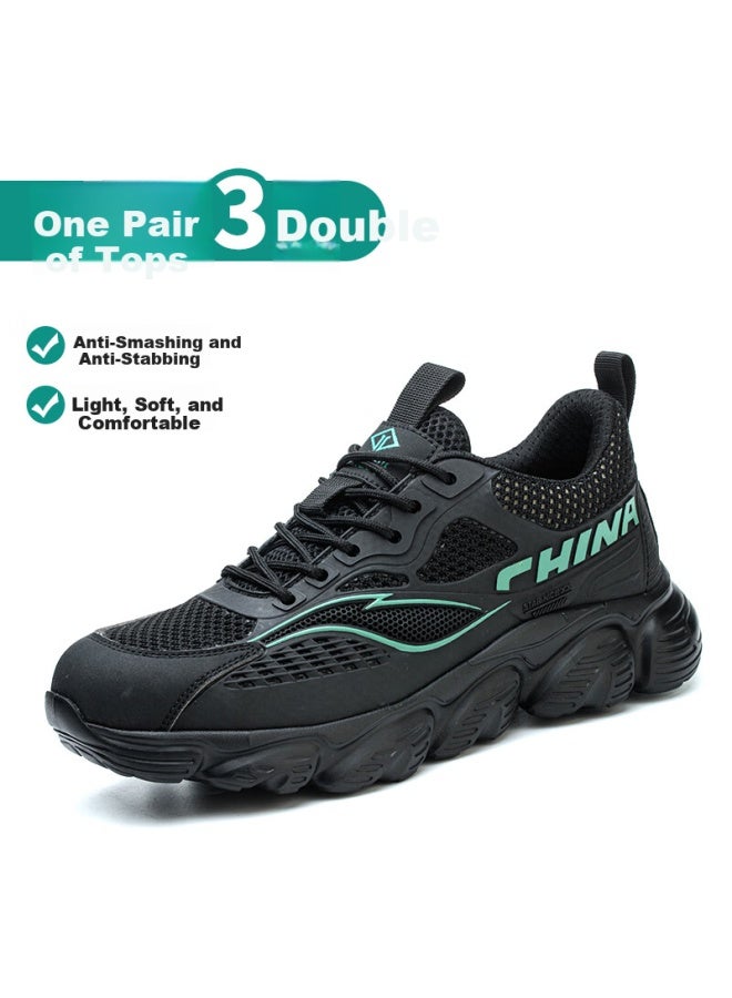 Dinggu Men'S Safety Shoes With Steel Toe Cap, Anti-Smashing And Puncture-Resistant, Lightweight, Comfortable, Breathable, Soft Sole, All-Season Style 1069Hei44 - Image 5