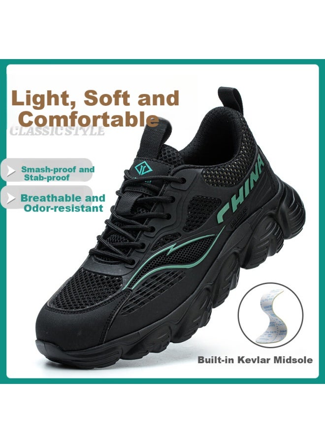 Dinggu Men'S Safety Shoes With Steel Toe Cap, Anti-Smashing And Puncture-Resistant, Lightweight, Comfortable, Breathable, Soft Sole, All-Season Style 1069Hei44 - Image 4