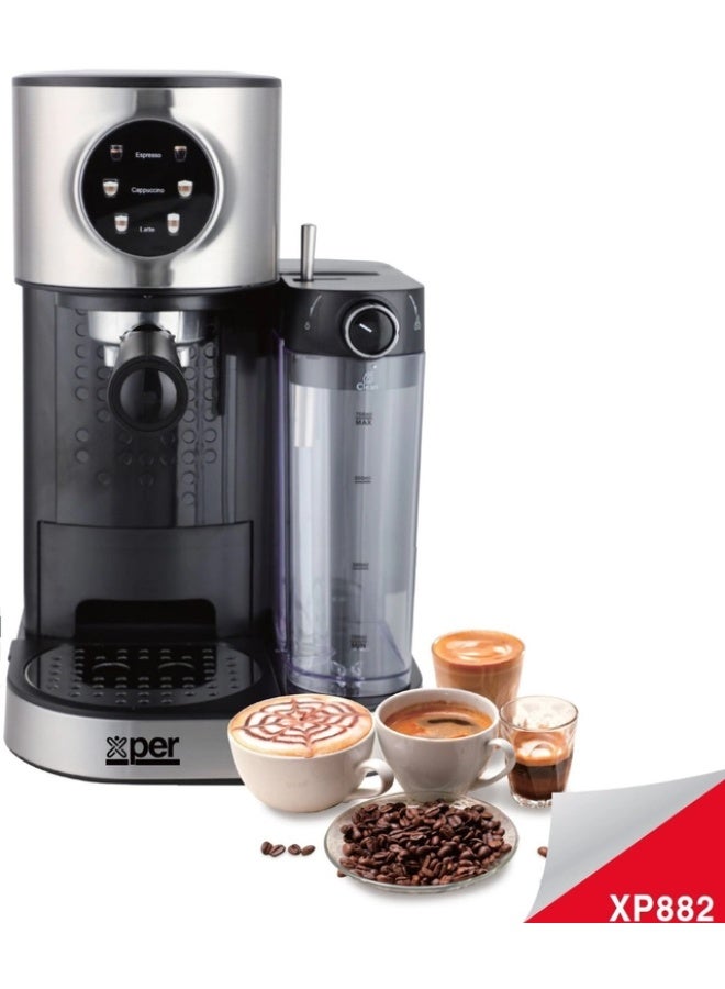 Xper Espresso, Cappuccino & Latte Maker, 1470W, 1.2L, XP882 - Image 1