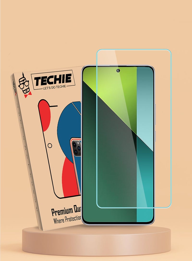 Techie واقي شاشة زجاجي مقوى عالي الدقة لهاتف Redmi Note 13 Pro - مضاد للانعكاس ومضاد للفقاعات وصلابة 9H 0.33 مم وحواف مستديرة وسهلة التركيب - Image 1