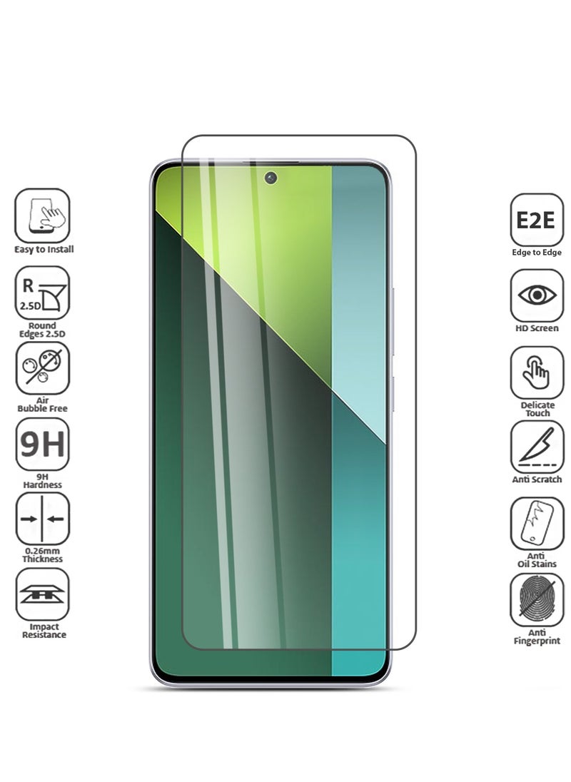 Techie - HD Tempered Glass Screen Protector for Redmi Note 13 Pro 4G - Anti Reflection Anti Bubbles 9H Hardness 0.33 mm Rounded Edges Easy Installation - Image 1