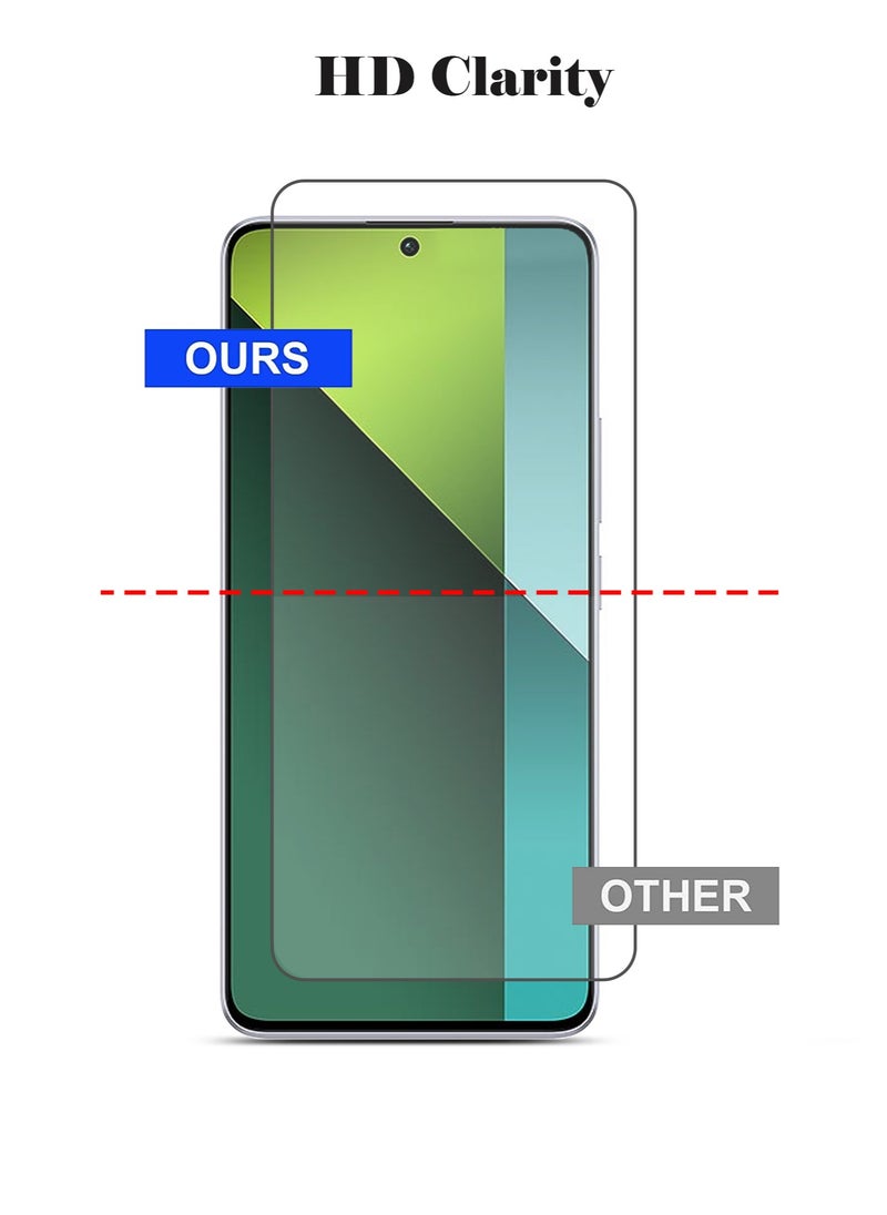 Techie - HD Tempered Glass Screen Protector for Redmi Note 13 Pro 4G - Anti Reflection Anti Bubbles 9H Hardness 0.33 mm Rounded Edges Easy Installation - Image 1