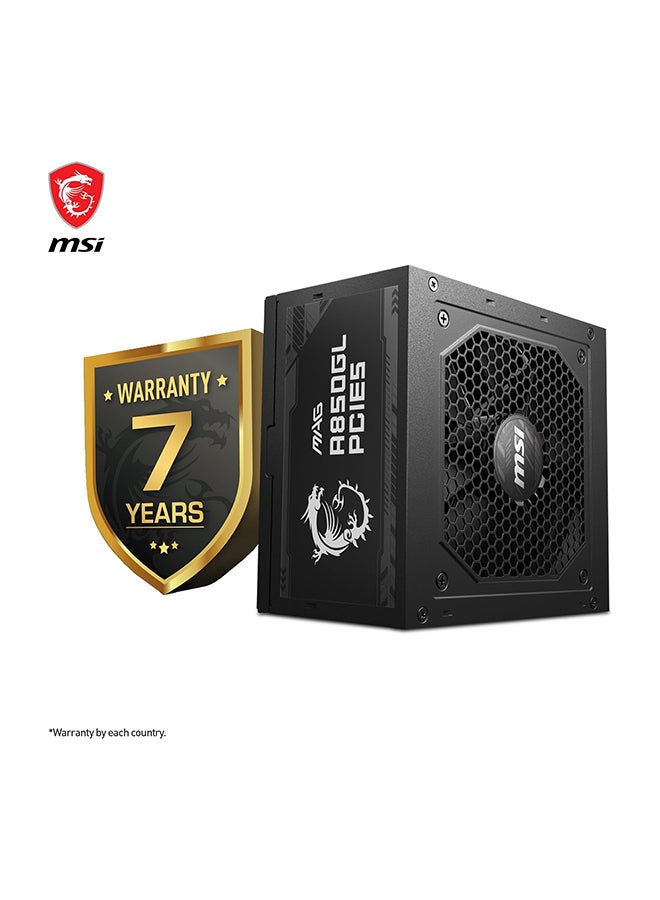 MSI 850W ATX Fully Modular Power Supply - MAG A850GL PCIE5 - (Active PFC/80 PLUS Gold) Black - Image 2
