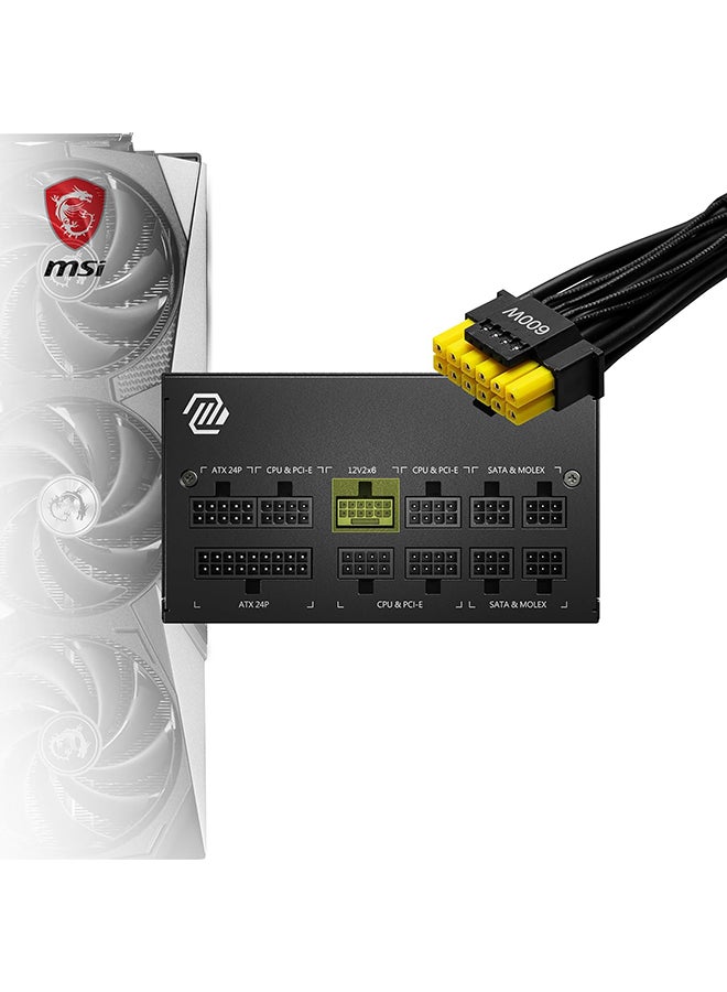 MSI 850W ATX Fully Modular Power Supply - MAG A850GL PCIE5 - (Active PFC/80 PLUS Gold) Black - Image 4