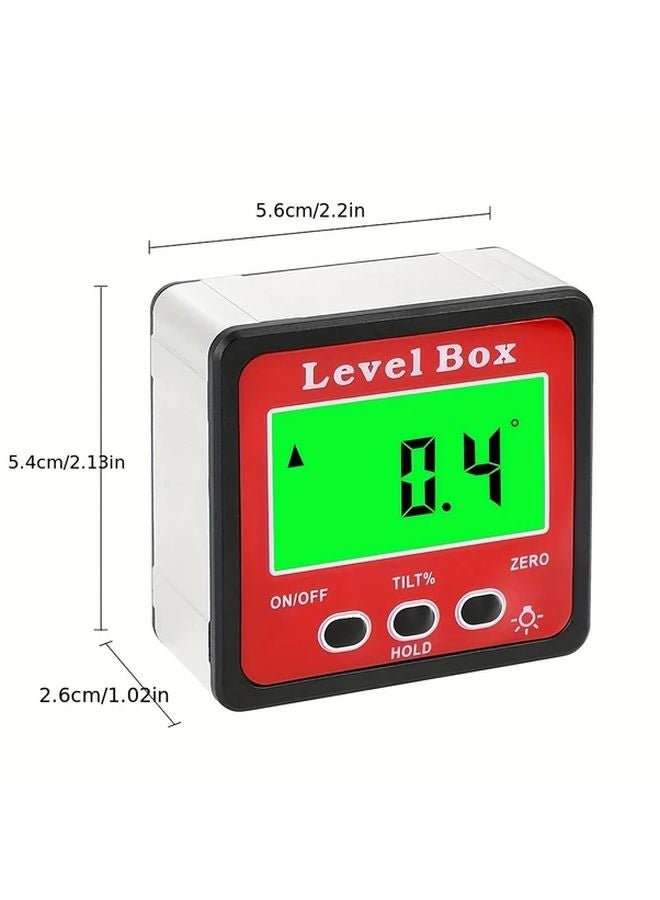 Red Digital Goniometer 3 In 1 Electronic Angle Ruler Bubble Level Inclinometer Protractor - Image 3