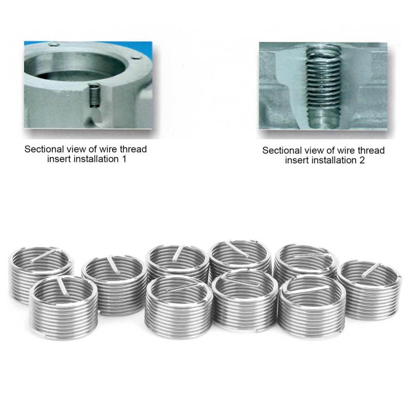 10Pcs Wire Thread Insert Screw Bushing Coiled Threaded Expansion Conversion Tool M18x1.5x1D - Image 2