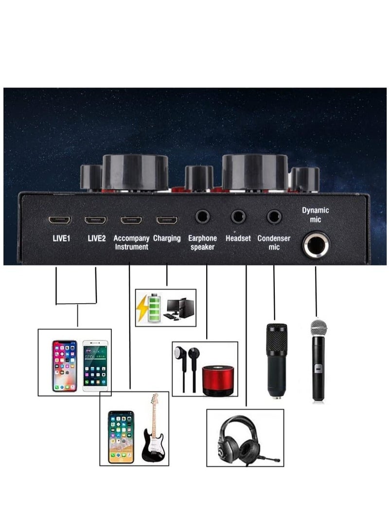 F9 Gaming Audio Mixer, Sound Card for Streaming, Streaming RGB PC Mixer with XLR Microphone Interface, Volume Fader, 48V Phantom Power, for Podcast/Recording/Game Voice/Youtube/TikTok/Vocal - Image 5