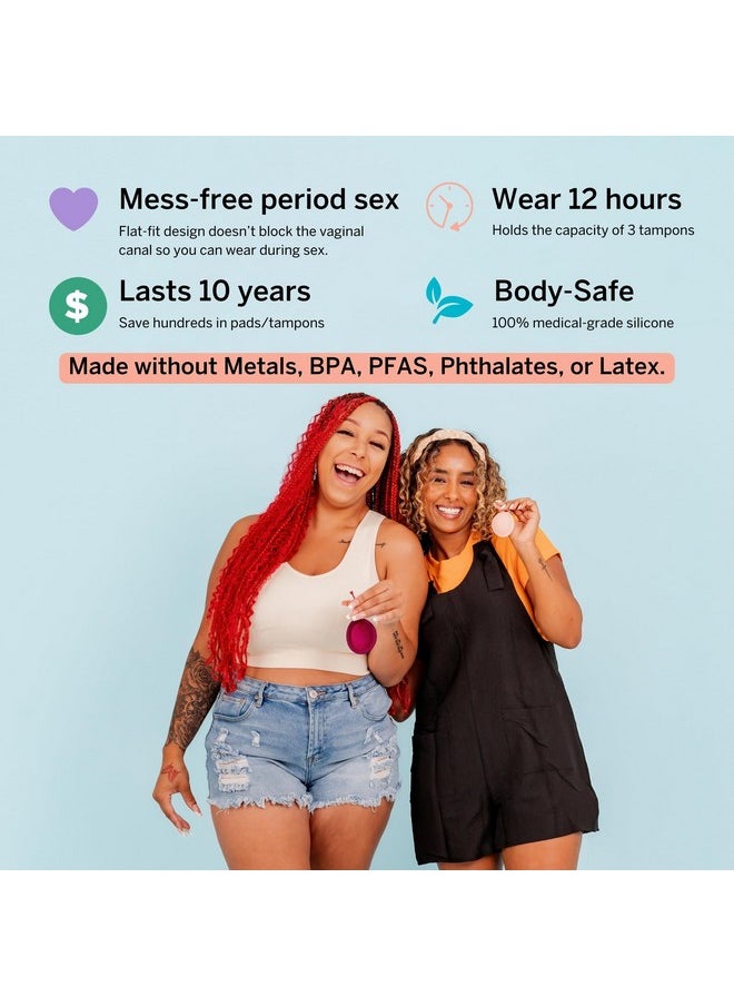Pixie Cup - Pixie Menstrual Disc - No Metals or Toxins - 100% Medical-Grade Silicone - Ranked 1 for Most Soft Reusable Period Disc - Removes Like a Tampon - Wear 12 Hours - Capacity of 3 Tampons (Small) - Image 1