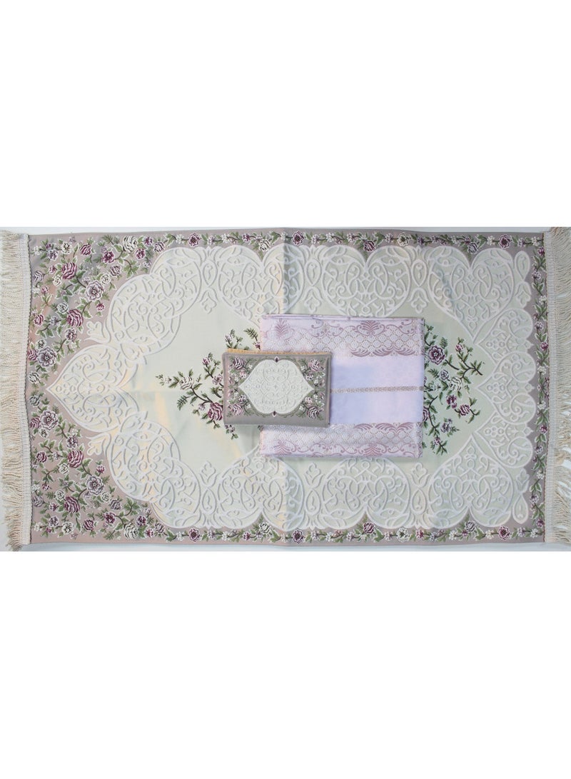 سندس مجموعة الصلاة طقم الصلاة ثوب و سجادة و غطاء للمصحف - Image 1