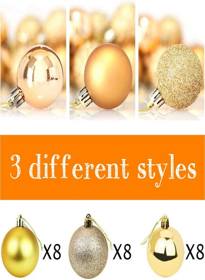Orapink Christmas Balls Ornaments for Desktop Christmas Tree Decorations Baubles 24 Pieces 1.2 inch Mini Decorative Ball for Wedding Party (Gold) - Image 3