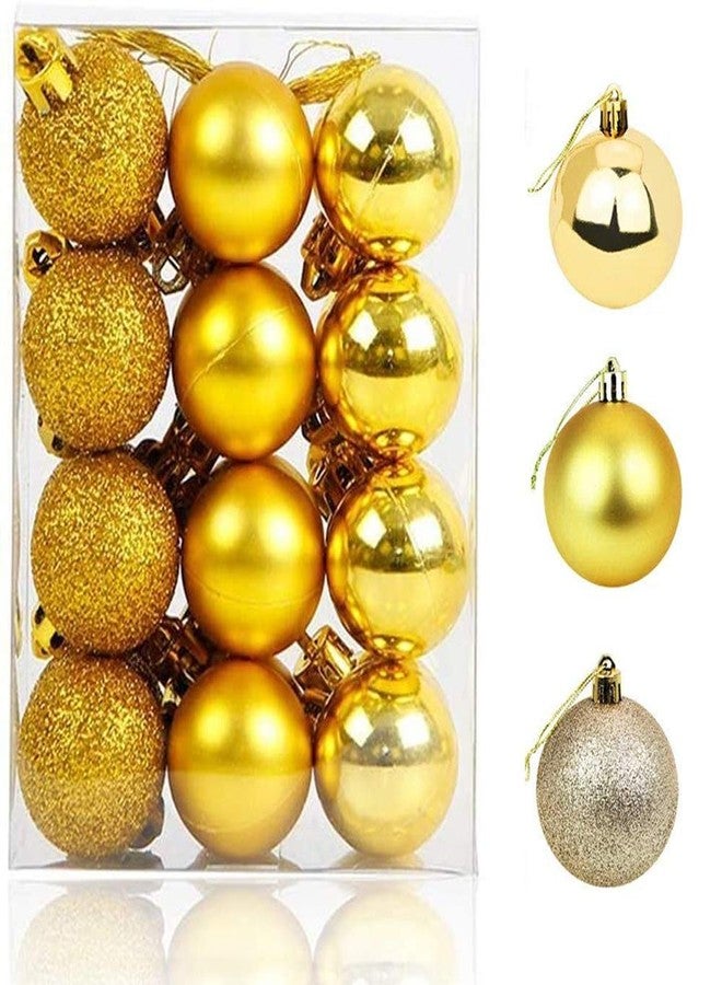 Orapink Christmas Balls Ornaments for Desktop Christmas Tree Decorations Baubles 24 Pieces 1.2 inch Mini Decorative Ball for Wedding Party (Gold) - Image 1