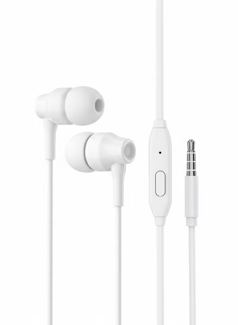 إيفو سماعة أذن Evo H12 سلكية داخل الأذن مع تحكم سلكي – لون أبيض - Image 2