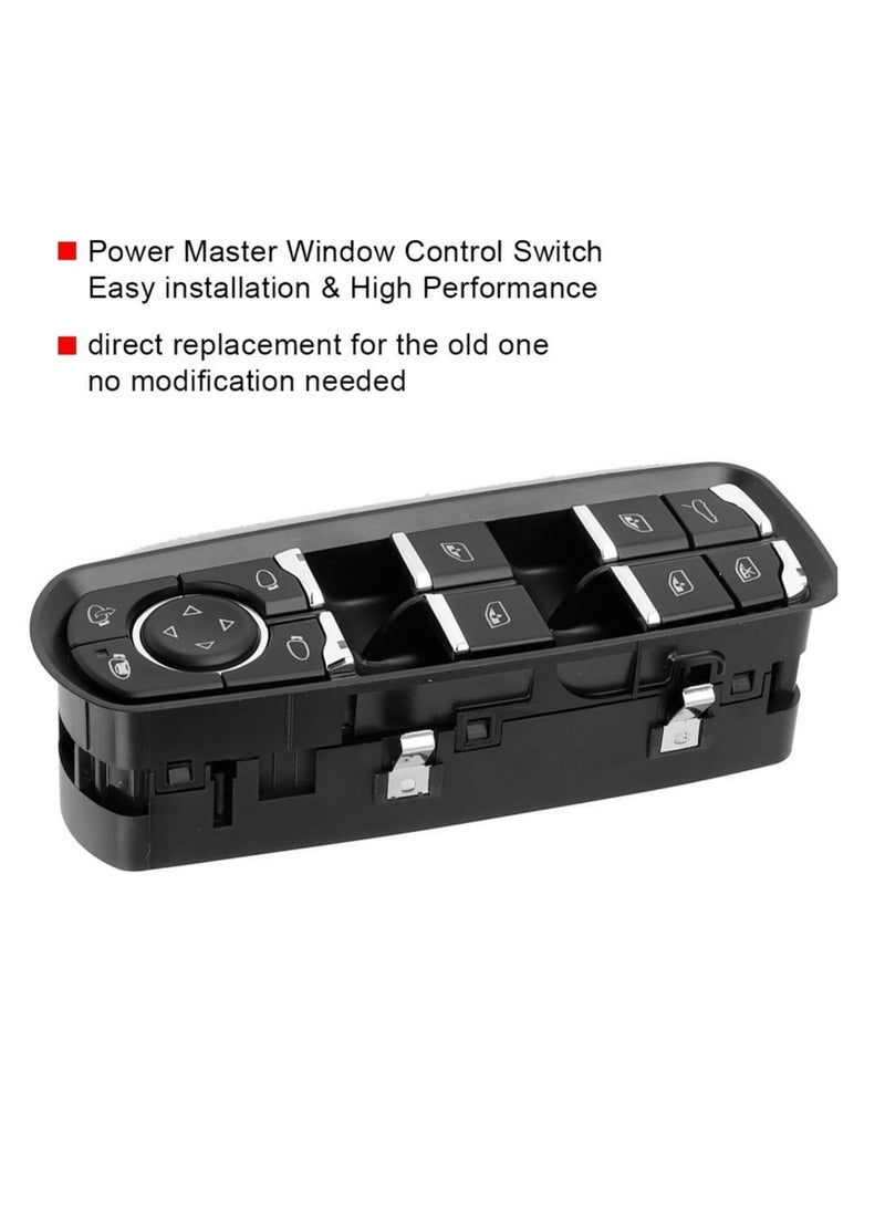 Master Power Window Switch, Front Driver Side Window Control Switch Power Master Window Switch Fit for Porsche Cayenne Model 2011 To 2016 Black Color - Image 2