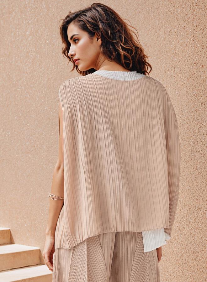 ايكونيك بلوزة بارزة الملمس دون أكمام وتفاصيل مفرّغة من آيكونيك - Image 3