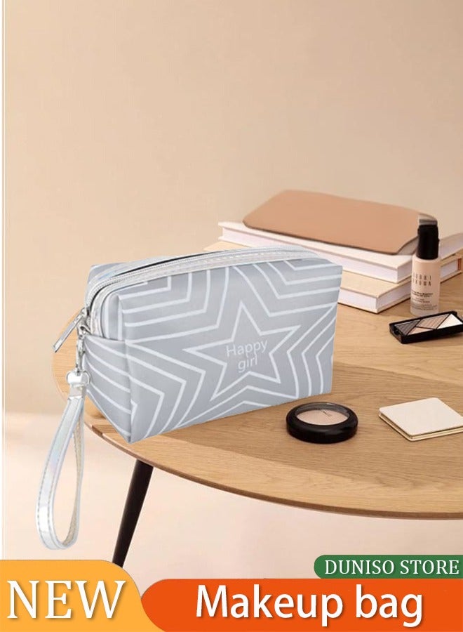 DUNISO Happy Girl Printed Waterproof Zipper Cosure Makeup Bag,Cosmetic Bag , Water Resistant Packing Cubes with Zipper Closure & Carry Handle for Women Baby Men,Printed coin purse - Image 1