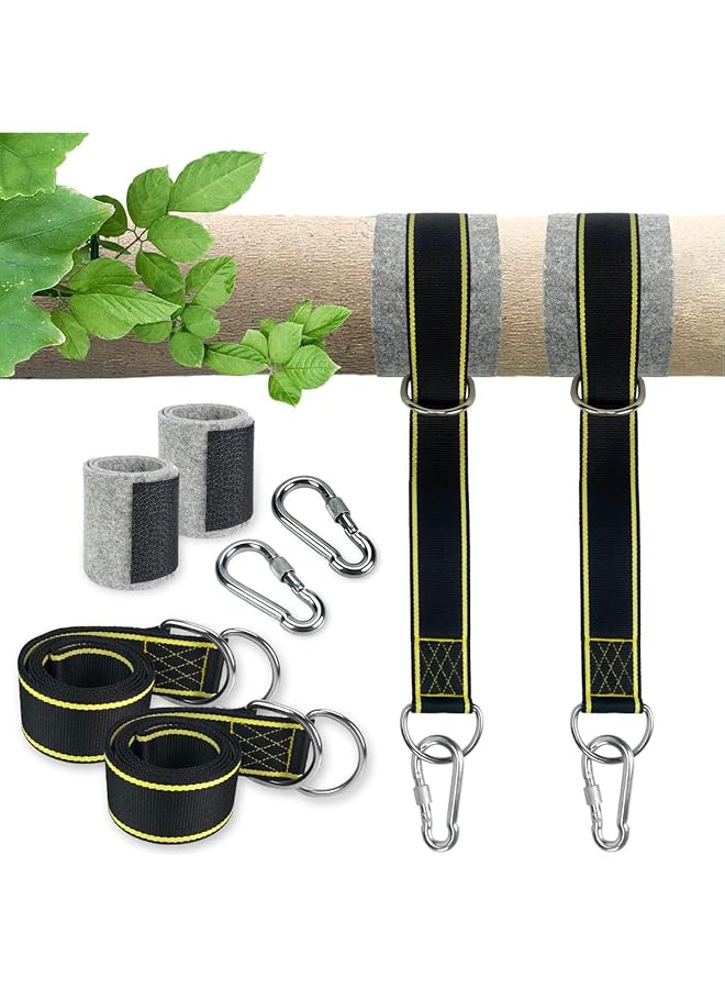 KASTWAVE Safe Tree Swing Hanging Straps Kit Holds 2800 Lbs (Sgs Certified) 5Ftx2 Hammock Straps With 2 Heavy Duty Locking Carabiners And 2 Tree Protectors Easy & Fast Way To Hang Any Swing Or Hammock - Image 1