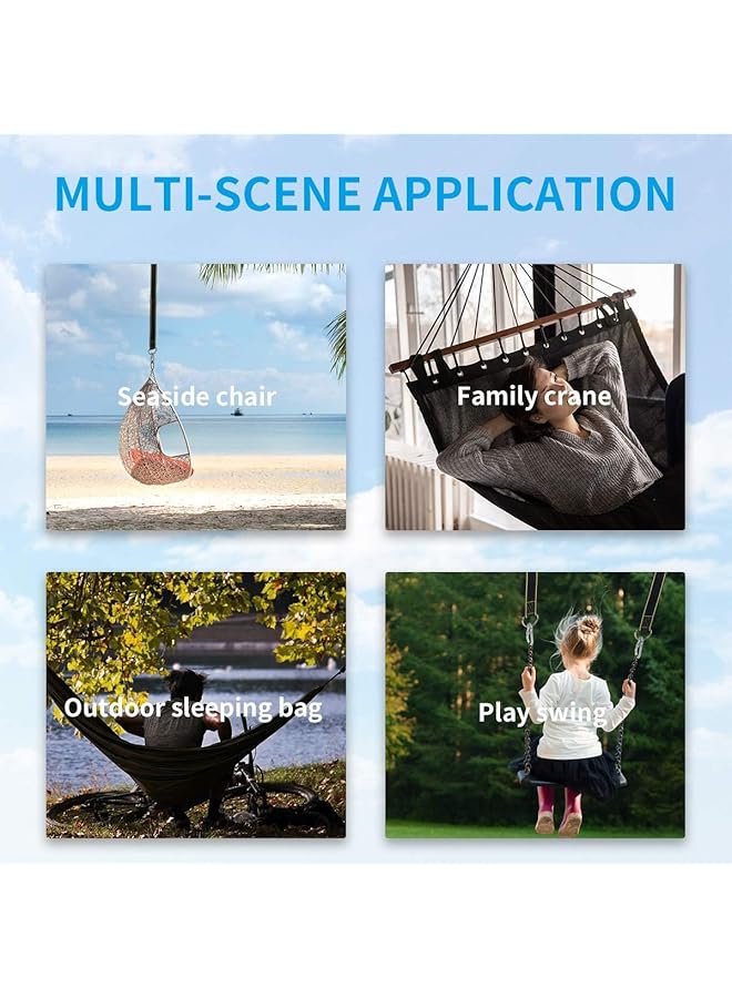 KASTWAVE Safe Tree Swing Hanging Straps Kit Holds 2800 Lbs (Sgs Certified) 5Ftx2 Hammock Straps With 2 Heavy Duty Locking Carabiners And 2 Tree Protectors Easy & Fast Way To Hang Any Swing Or Hammock - Image 4