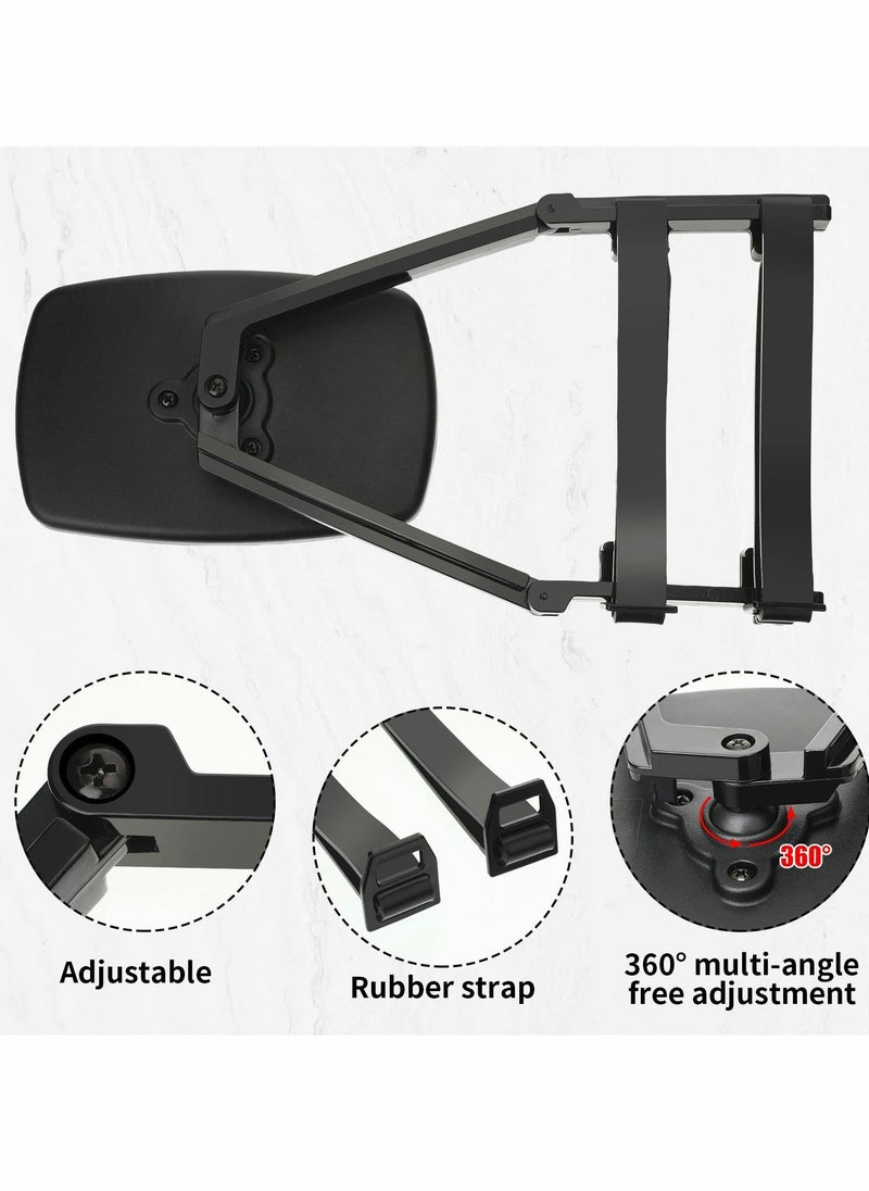 Towing Mirror, Universal 360° Swivel Adjustable Clamping Trailer Mirror, Extended Mirror for Camper RV Tractor Car Truck Trailer (1pcs, Black)