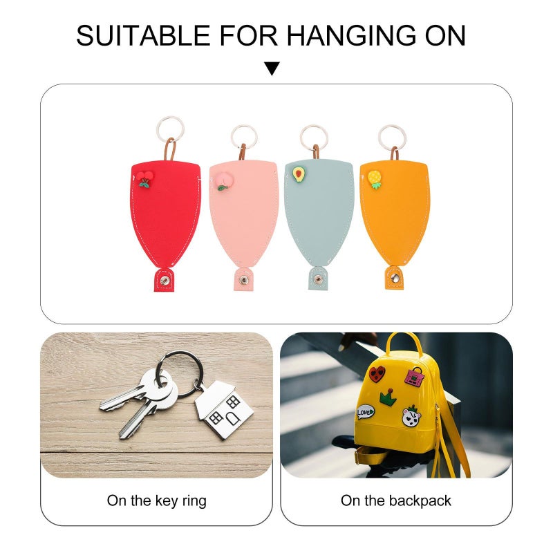 Leather Car Key Cover Protector 4pcs Set Pull Out Design For Everyday Use - Image 4