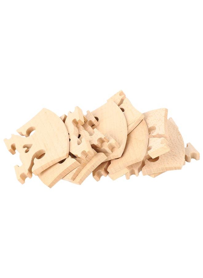 Thoraya 10PCS 4/4 Violin Bridge Replacement Heart Shape Maple Wood String Bridge for Baroque Style Violins Wood Color 4/4  - Image 1