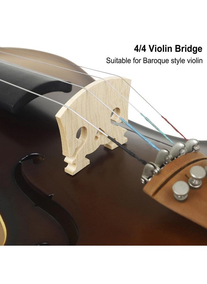 Thoraya 10PCS 4/4 Violin Bridge Replacement Heart Shape Maple Wood String Bridge for Baroque Style Violins Wood Color 4/4  - Image 4