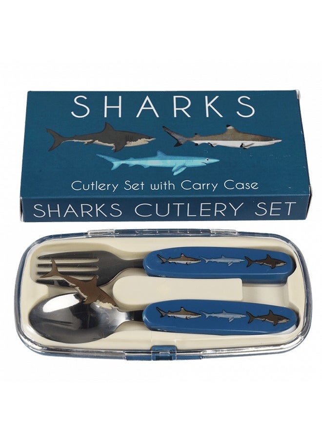 Rex London Sharks Children’s Cutlery Set – Fun and Safe Kids Cutlery Set with Shark-Themed Handles – Ideal for Toddlers and Preschoolers - Image 2