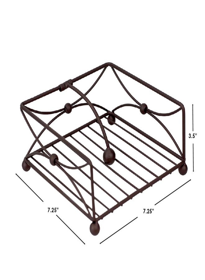 Home Basics Arbor Collection Steel Flat Rustic Napkin Holder with Weighted Pivoting Arm, Storage Dispenser for Kitchen Countertop, Indoor/Outdoor & Dinning Table - Image 3