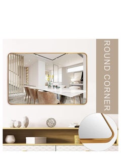 Golden Wall Mirror Full Length Mirror Self Adhesive Mirror Full Body Mirror Wall-Mounted Bathroom Mirror Modern Large Hanging Dressing Mirror for Bedroom, Living Room(60*90cm)  - Image 4
