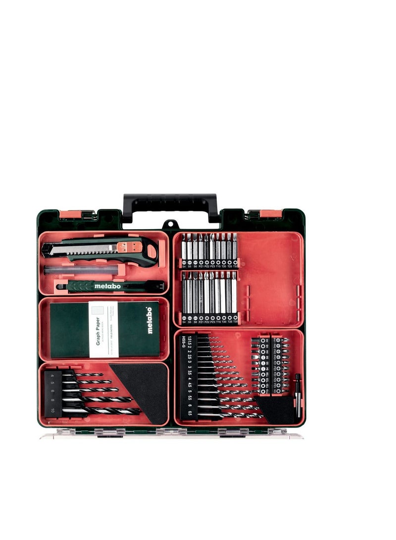 Metabo SBE 650 (600742000) مثقاب تأثير + مجموعة POWERMAXX BS الأساسية (600080880) مثقاب / مفك لاسلكي 12 فولت 2X2AH LI-POWER؛ شاحن LC 40 (220-240 فولت / 50 - 60 هرتز)؛ حقيبة حمل بلاستيكية؛ ورشة عمل متنقلة - Image 4