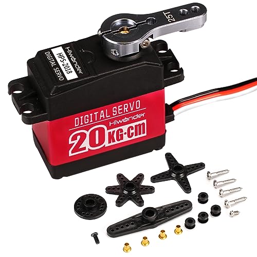 HIWONDER محرك سيرفو رقمي عالي العزم 20 كجم من هيووندر مع علبة معدنية كاملة ومقاوم للماء لنموذج RC DIY التحكم في الزاوية 180 - Image 1