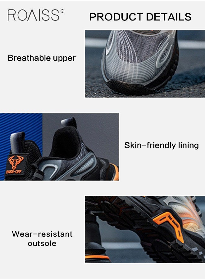 Men Breathable Mesh Sneakers Soft and Thick Sole Heightening Casual Sports Shoes Running Shoes Non Slip and Wear Resistant Colorblock Sneakers