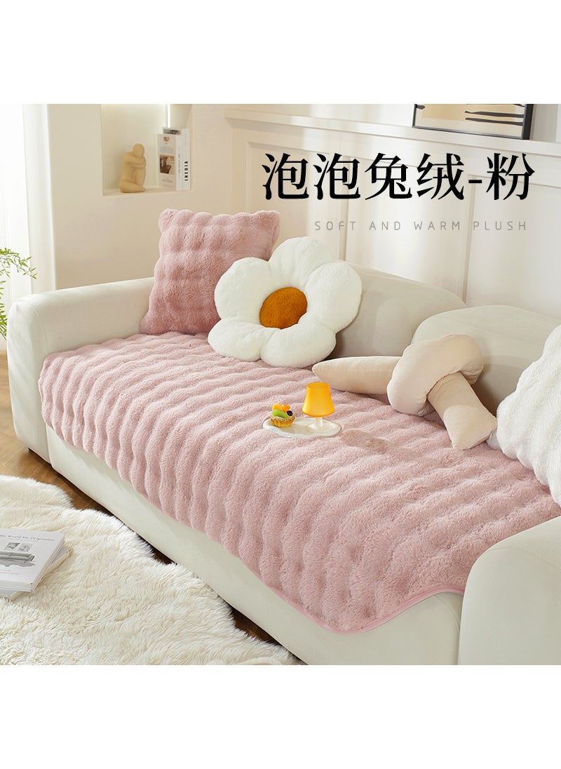 Generic Thick Rabbit Fur Non-slip Sofa Cover WinterNon-slip rabbit velvet-pink Non-slip rabbit velvet-pink 