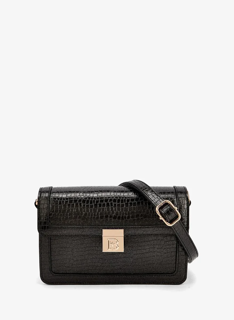 Flora Bella By Shoexpress Textured Crossbody Bag with Detachable Strap