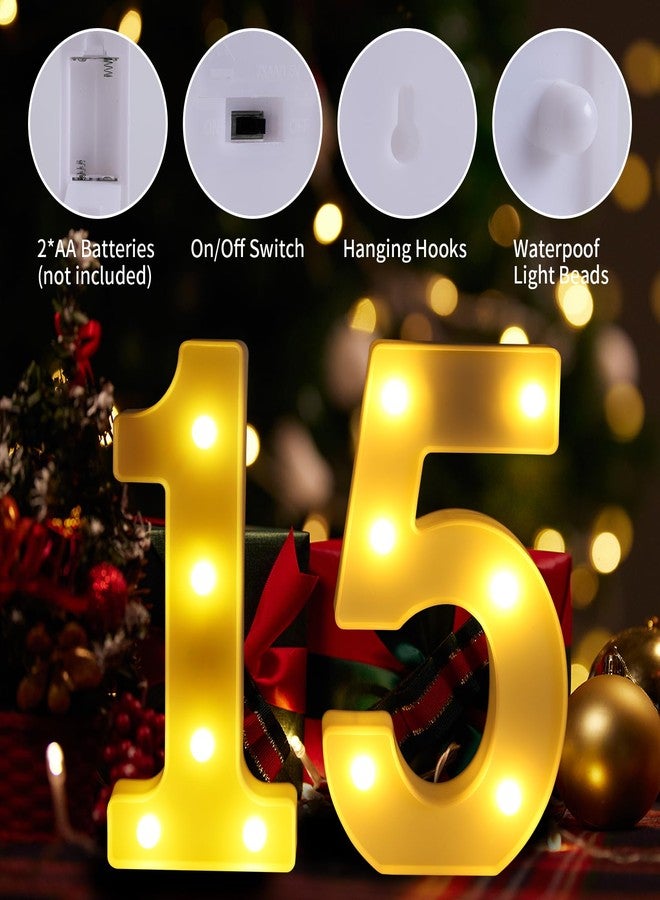 Funsky 15th Birthday Decorations For Girls and Boys,15 Light Up Numbers Quinceanera Decorations,Numero 15 Decoracion Para Quinceanera,Centros De Mesa De 15 Anos,Arreglos De Mesa Para 15 Anos - Image 3
