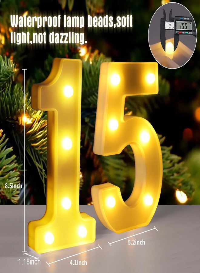 Funsky 15th Birthday Decorations For Girls and Boys,15 Light Up Numbers Quinceanera Decorations,Numero 15 Decoracion Para Quinceanera,Centros De Mesa De 15 Anos,Arreglos De Mesa Para 15 Anos - Image 2
