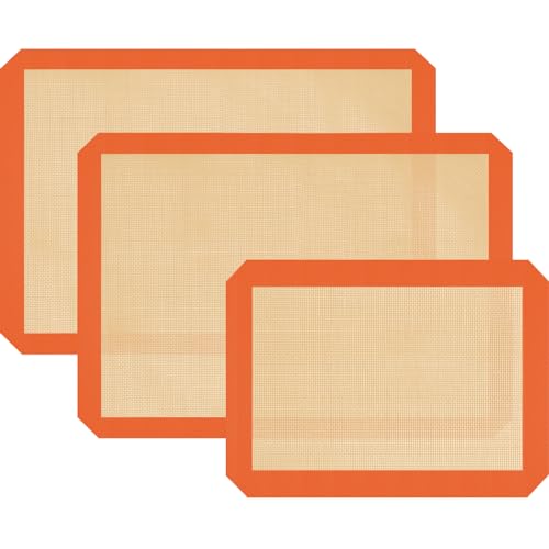Dwavele Silicone Baking Mat Set of 3, Silicone Baking Mats Cookie Sheet, Non-Stick Mats for Baking, Easy Clean & Reusable Oven Baking Sheet for Making Macaroons, Cookies - Image 1