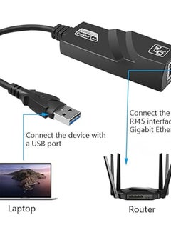 Generic USB 3.0 to RJ45 LAN Gigabit Ethernet Adapter Cable for Computer Networking Connector  - Image 2