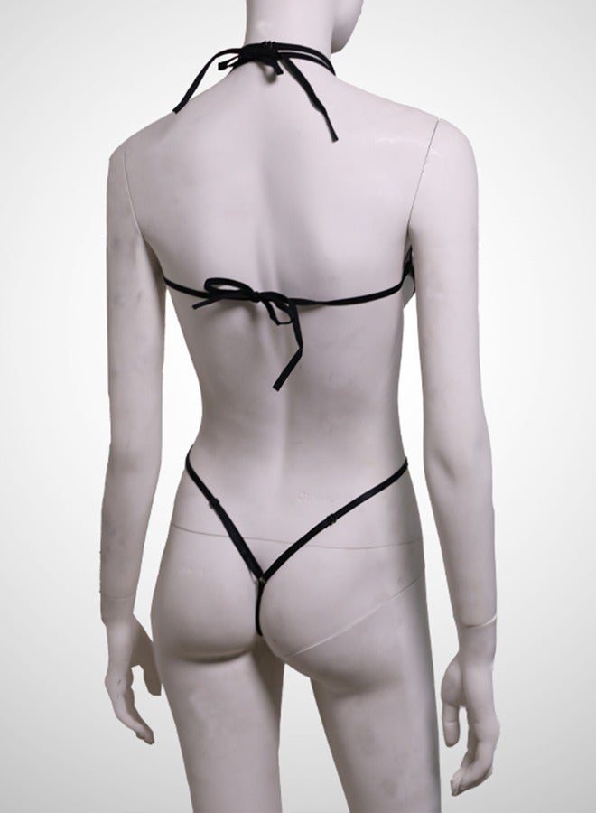 ovitio Red and Black Checkered One-Piece Lingerie Set - Image 2