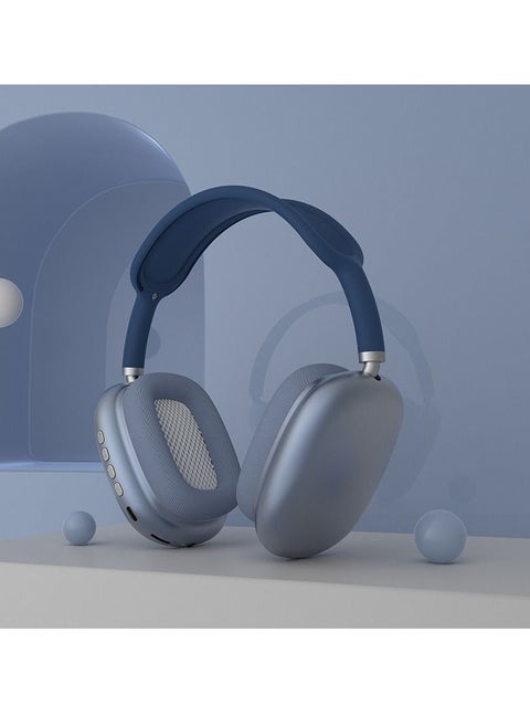 New P9 bluetooth headset  wireless sports game noise reduction fresh headset universal earphone(blue)
