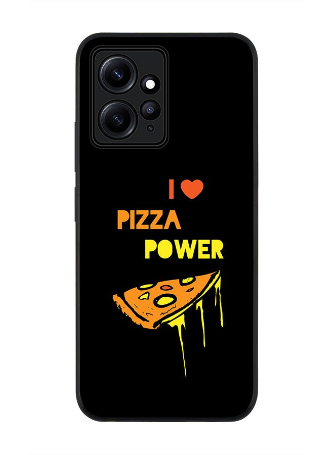Stylizedd Rugged Black edge case for Redmi Note 12 4G Slim fit Soft Case Flexible Rubber Edges Anti Drop TPU Gel Thin Cover - I Love Pizza (Black) - Image 1