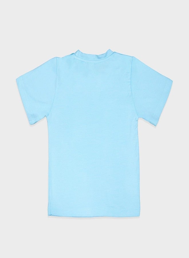 Kidbea Baby Boys Fancy 100% Bamboo & Cotton Fabric Printed Blue Color Half Sleeve T-Shirt (Pack of 2) | Game on & Skateboard 5-6Y - Image 4