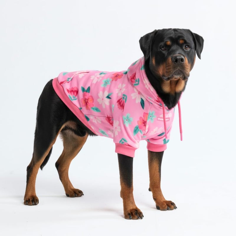 Spark Paws Dog Hoodie – Premium Dog Sweater for Small, Medium, and Large Dogs | Warm Outfits for French Bulldogs, Pitbull, Puppy, Winter Jacket Alternative - Blossom - 4XL - Image 1