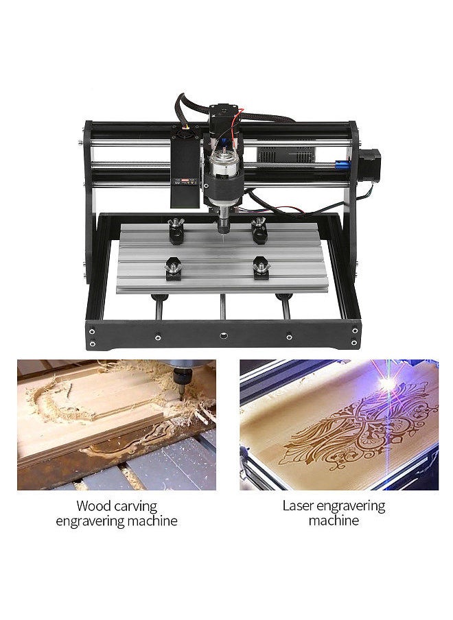 Generic - CNC 30*18 Pro Router Kit GRBL Control 3 Axis Offline Controller 80W Laser Module Engraver Plastic Leather Acrylic Copper Soft Metal Wood Carving Milling Cutting Engraving Machine - Image 1