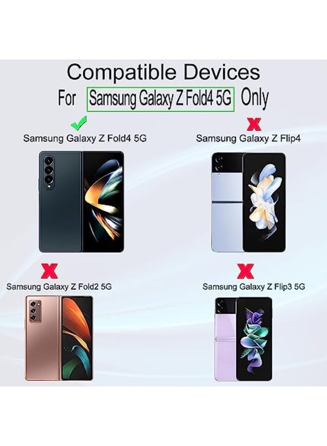 Ibywind Screen Protector For Samsung Galaxy Z Fold4 5G 6.2 Inches With 2Pcs Tempered Glass 1Pc Camera Lens Protector 1Pc Backing Carbon Fiber Film Fingerprint Reader Easy To Install - Image 2